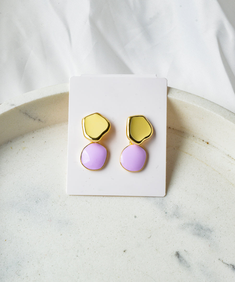 Earrings - Pastel | Purple-yellow