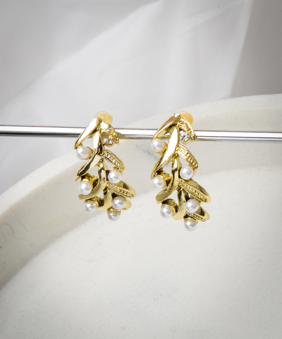 Earrings - Plant | Golden leaves
