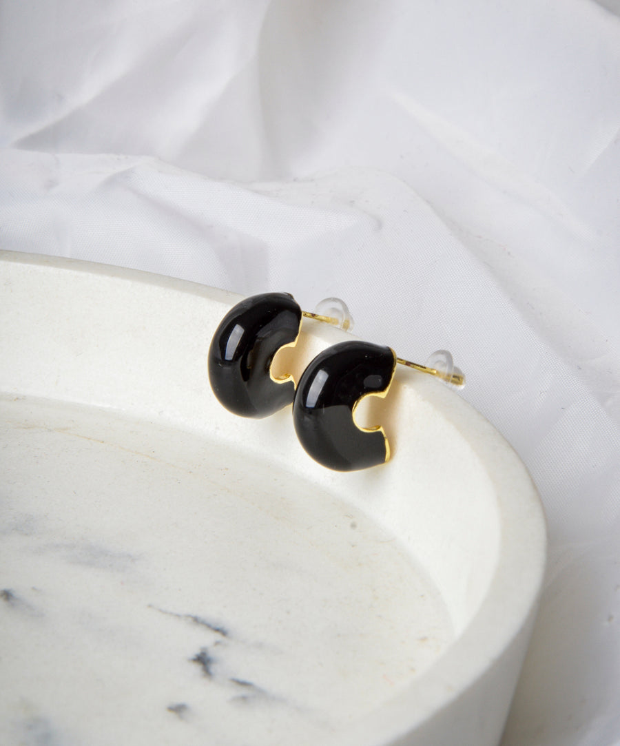 Earrings - Shell | Black