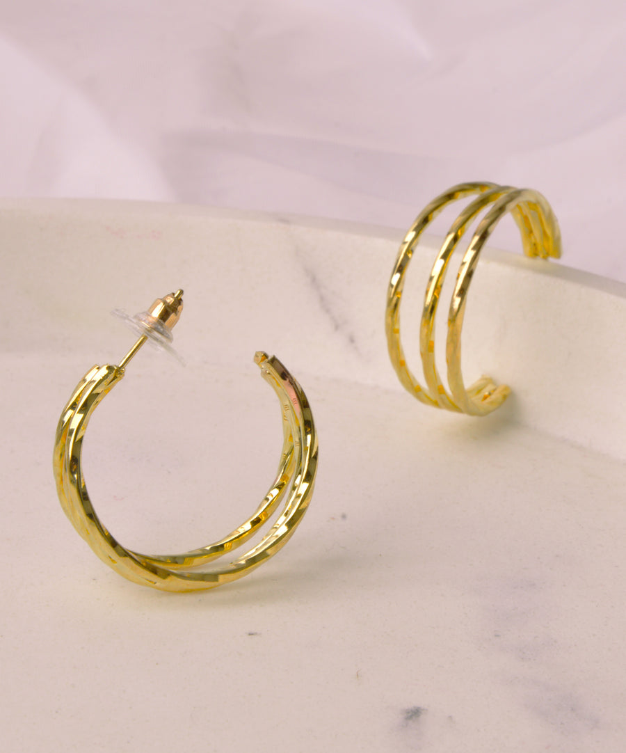 Earrings - Moon | Golden triple