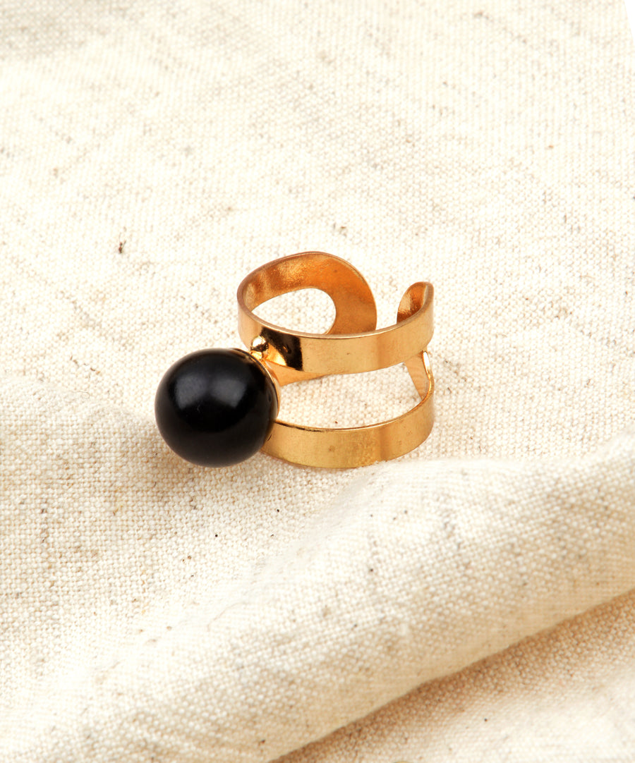 Gyűrű - Fekete gyöngy