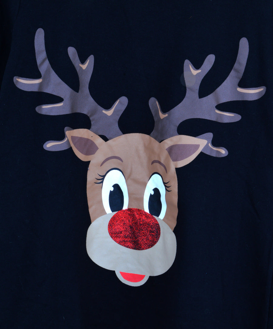 Vintage Christmas sweater - Deer with a shiny nose