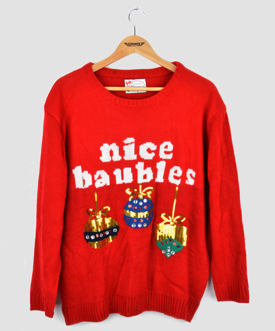 Vintage Christmas Sweater - Nice Baubles