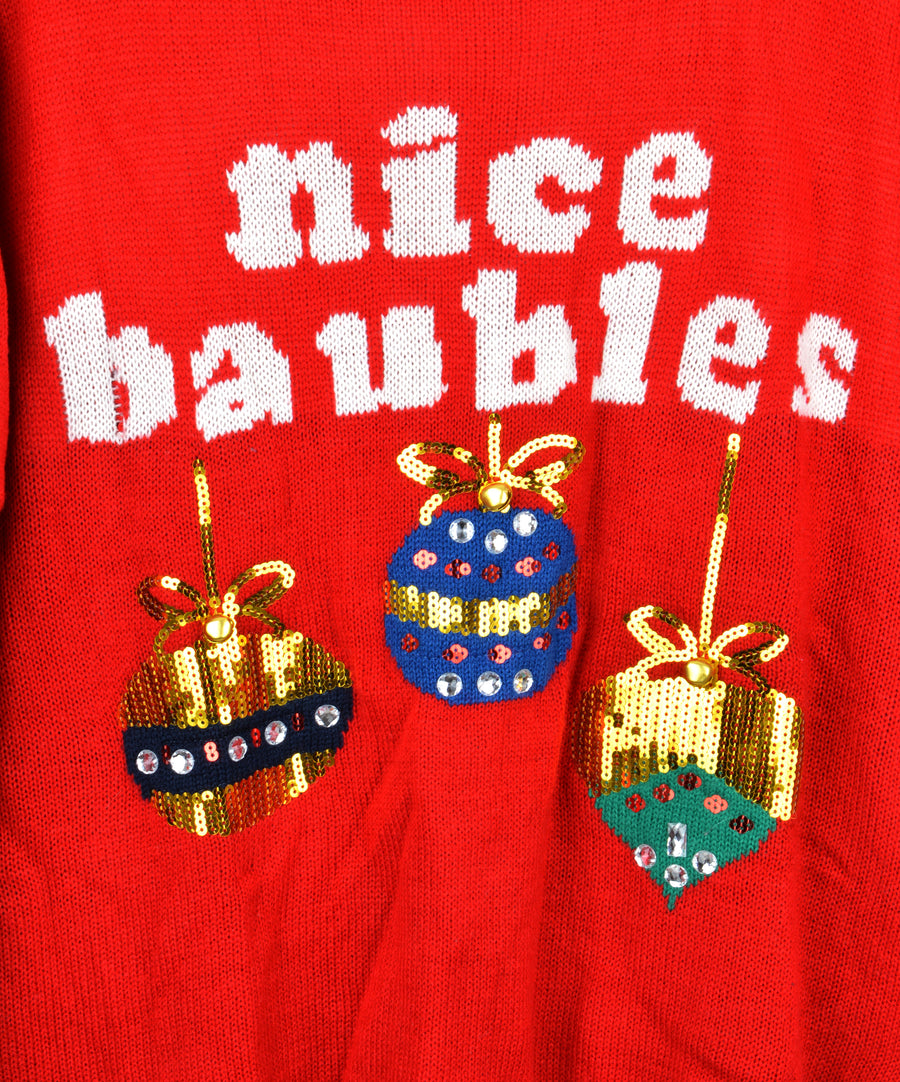Vintage Christmas Sweater - Nice Baubles