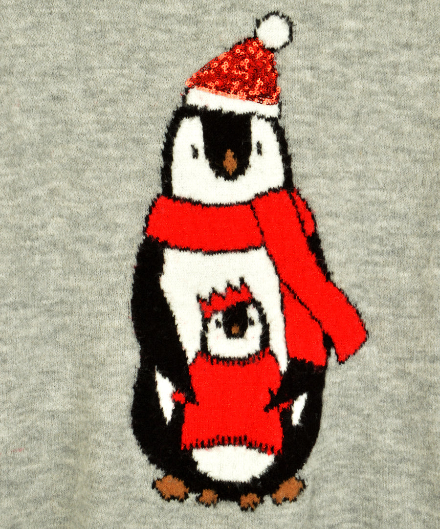 Vintage karácsonyi pulóver - Pingvin mama gyerekkel