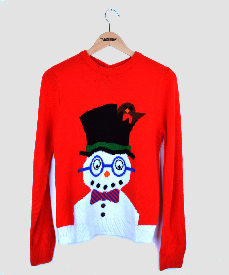 Vintage Christmas sweater - Snowman with glasses