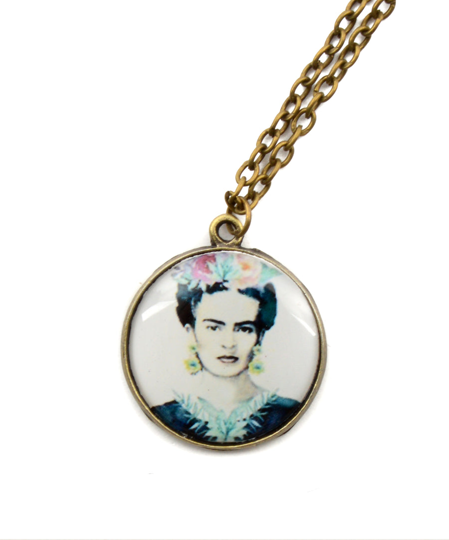 Frida Kahlo mintás medálos nyaklánc