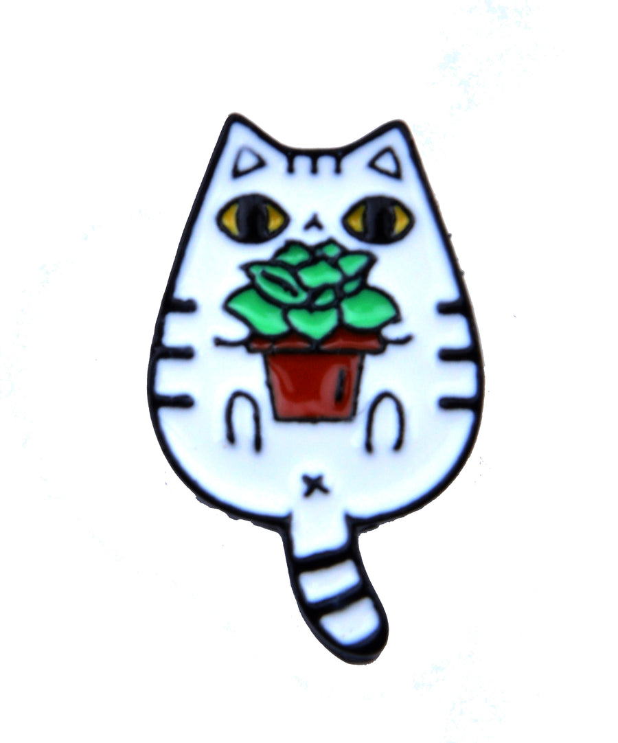 Pin - Kitty with Plant