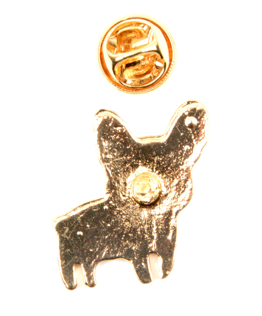 Francia bulldog kutya formájú, pin jellegű kitűző.