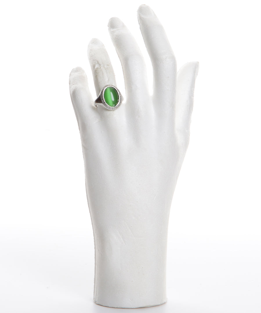 Zöld köves női gyűrű