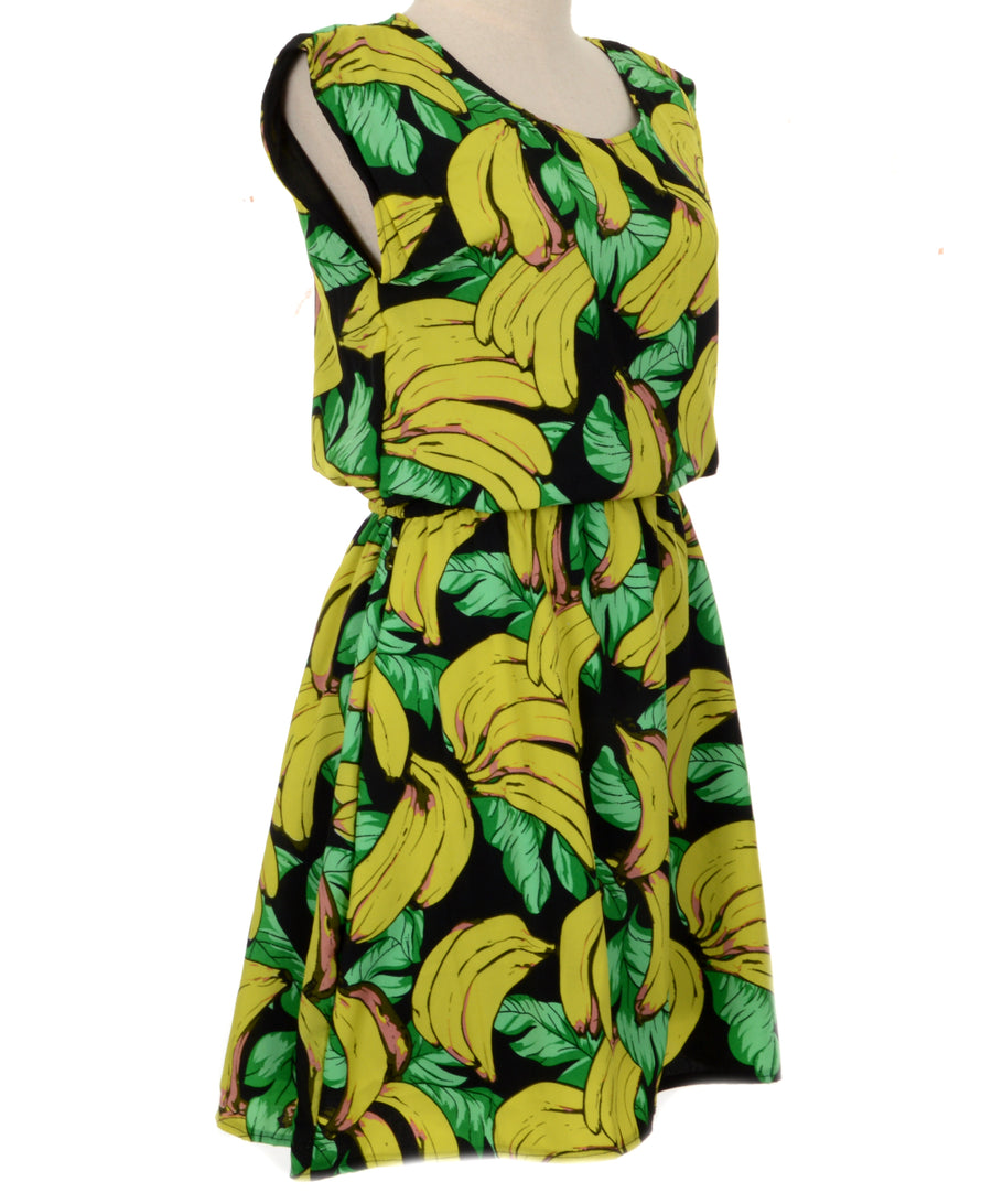 Banán mintás női ruha