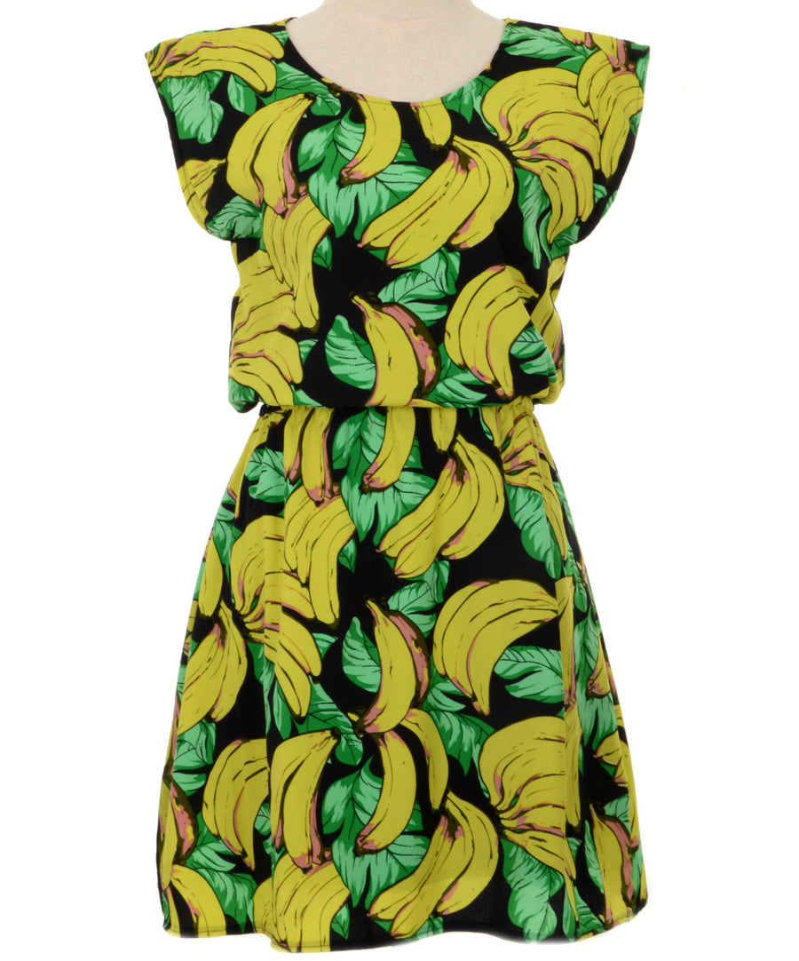 Banán mintás női ruha