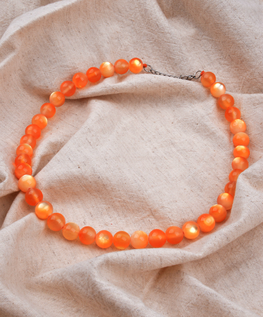 Beaded necklace | Orange