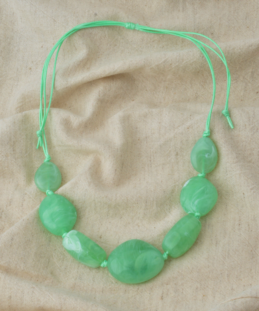 Necklace - Green pearl