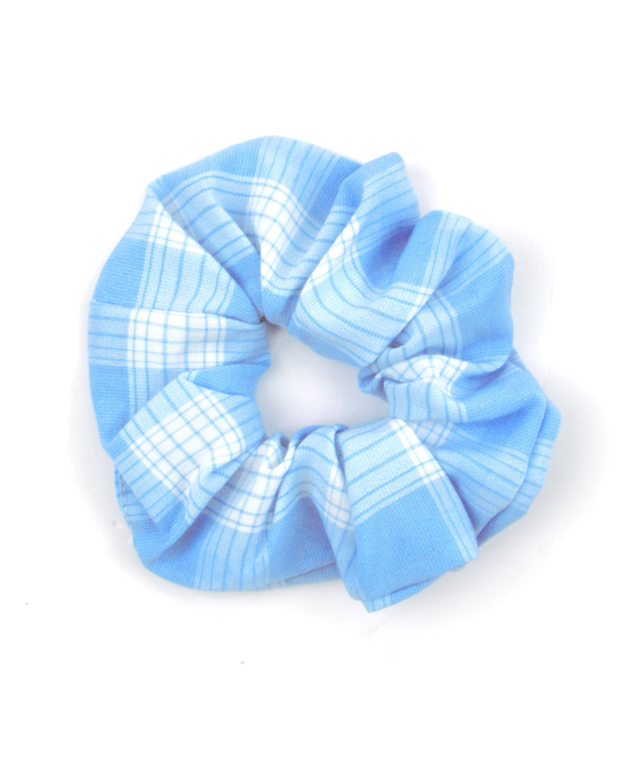 Plaid scrunchie - Baby blue