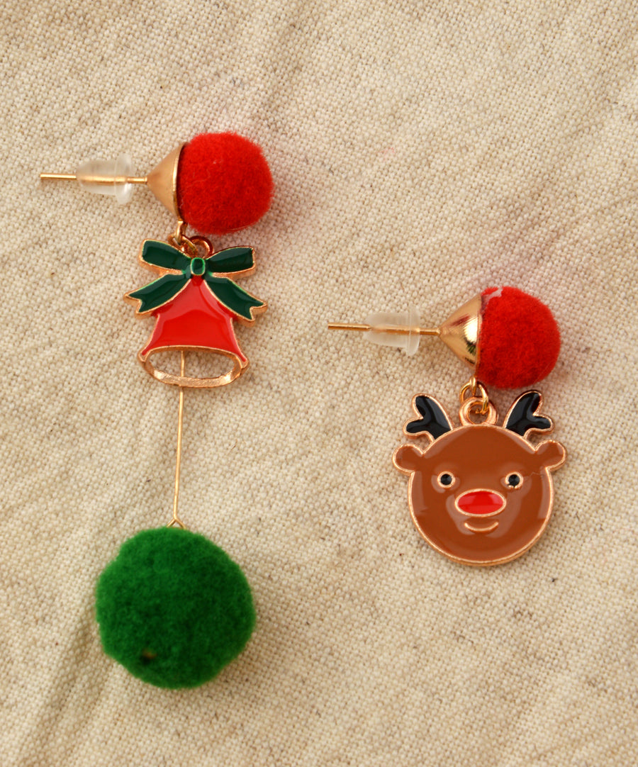Karácsonyi fülbevaló - Rudolf és Csengettyű