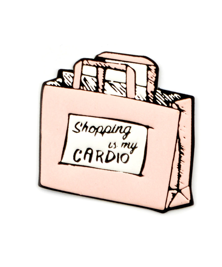 Shopping is my Cardio feliratos szatyor alakú, M3 ragasztóval ellátott ruhamatrica