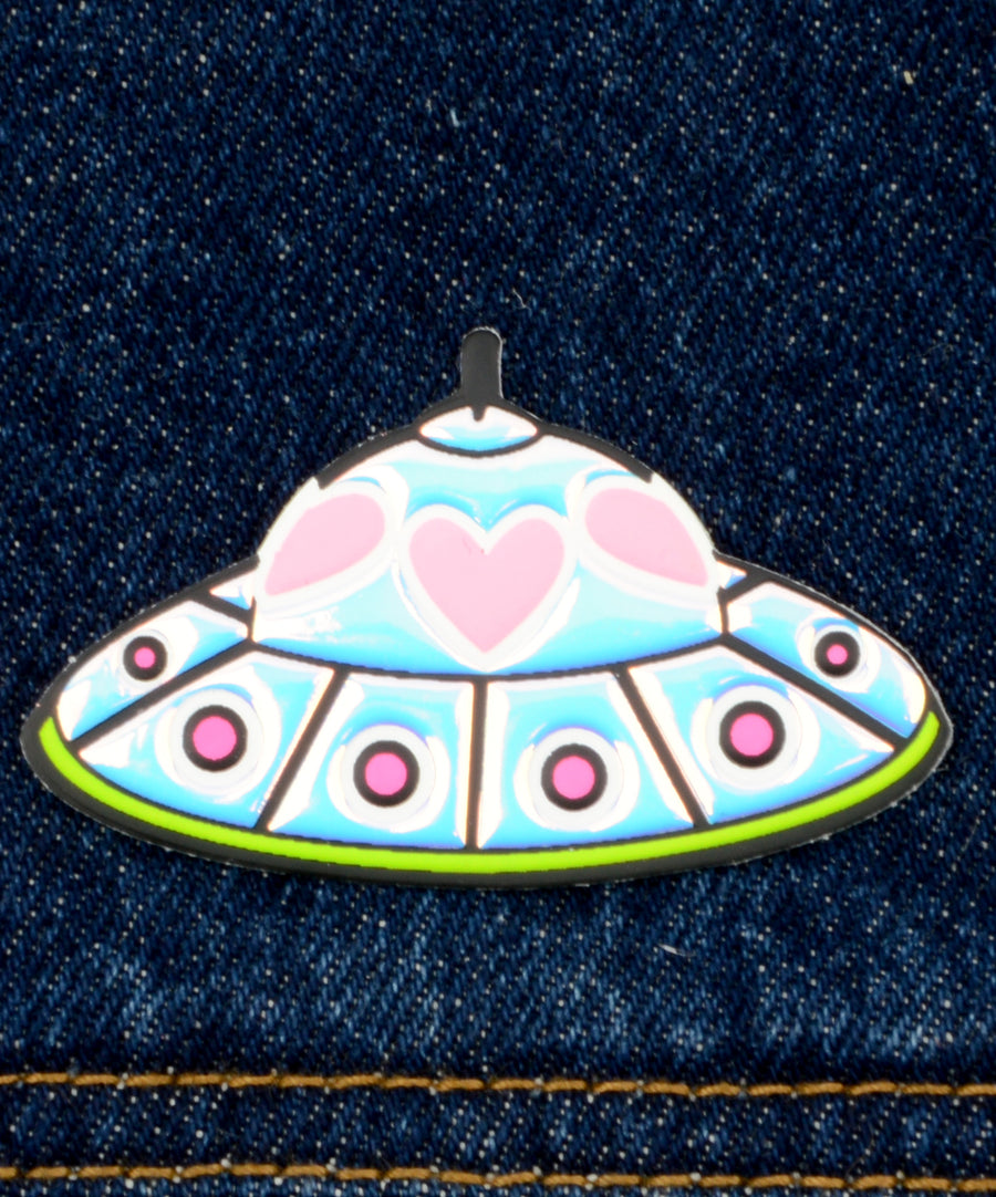 UFO alakú, M3 ragasztóval ellátott ruhamatrica