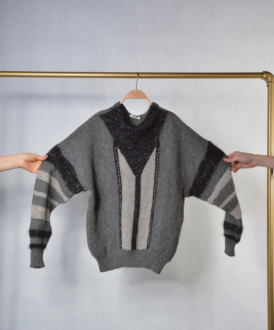 Vintage Sweater | Rhinestone-Sparkling
