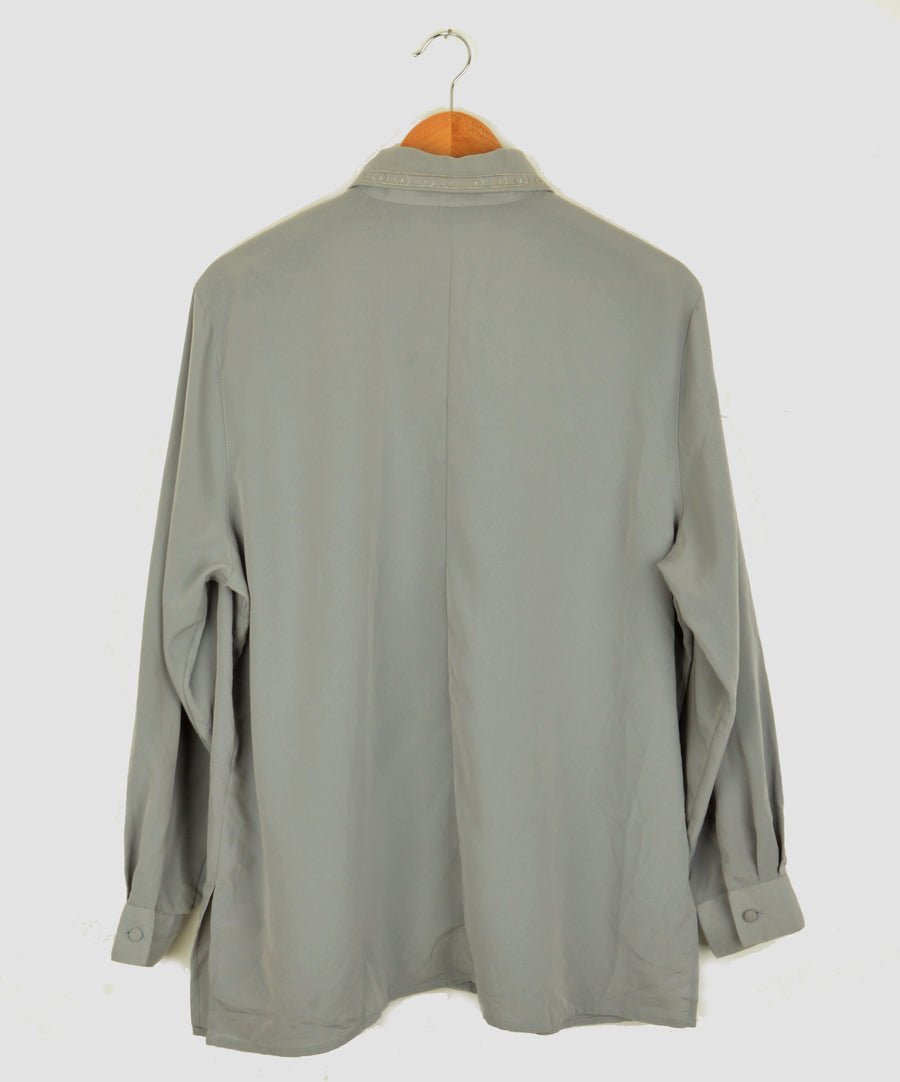 Vintage blouse - Embroidered | Grey