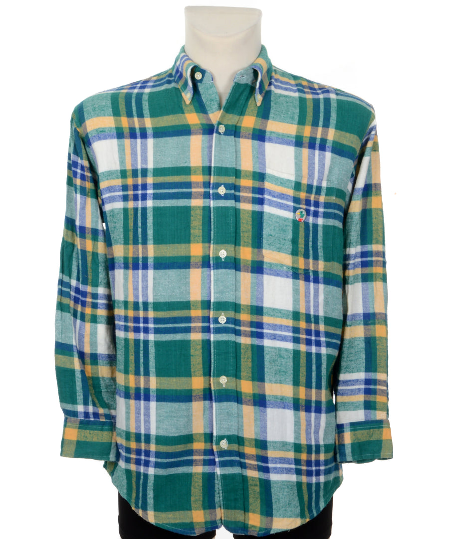 Zöld kockás használt flanel ing