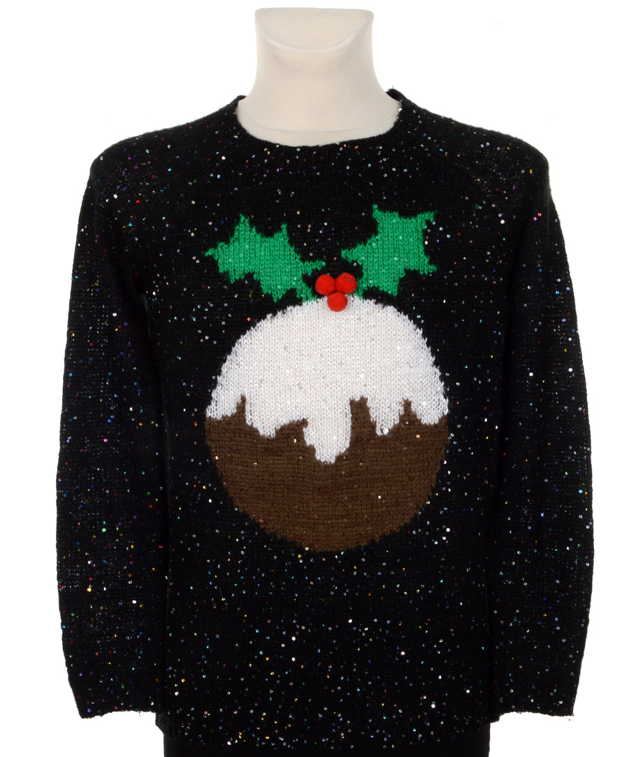 Flitteres használt karácsonyi pulóver.