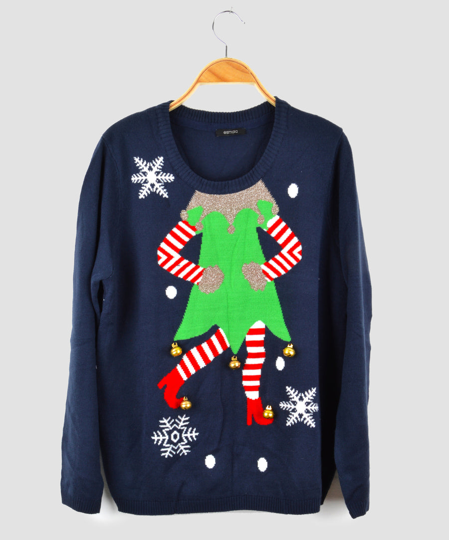 Vintage Christmas Sweater - Miss Elf